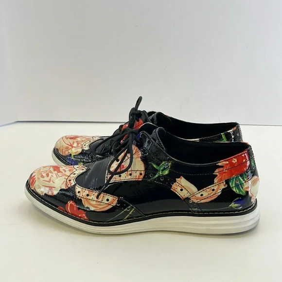Cole Haan Original Grand w/ Tip Floral Print Lace-Up Oxford Shoes Women’s size 7 - Picture 3 of 16